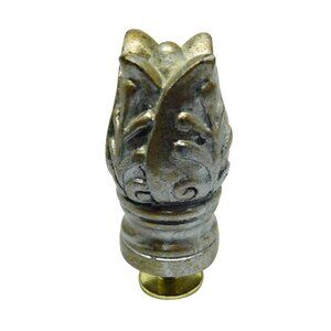 Decorative Metal Finial With Antique Gold Finish - Floral Design
